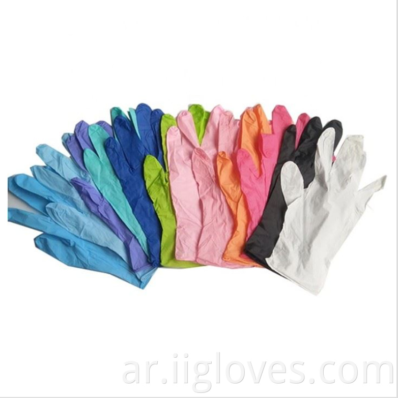 Guantes de nitrilos handschuh guanti في ألوان Nitrile 100pcs Box Powder قفازات نايتريل خالية